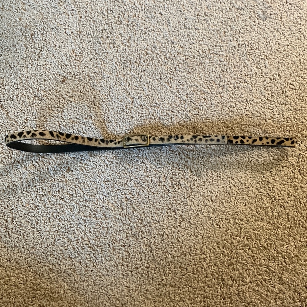 J Crew Italian Leather Faux Animal Print Belt